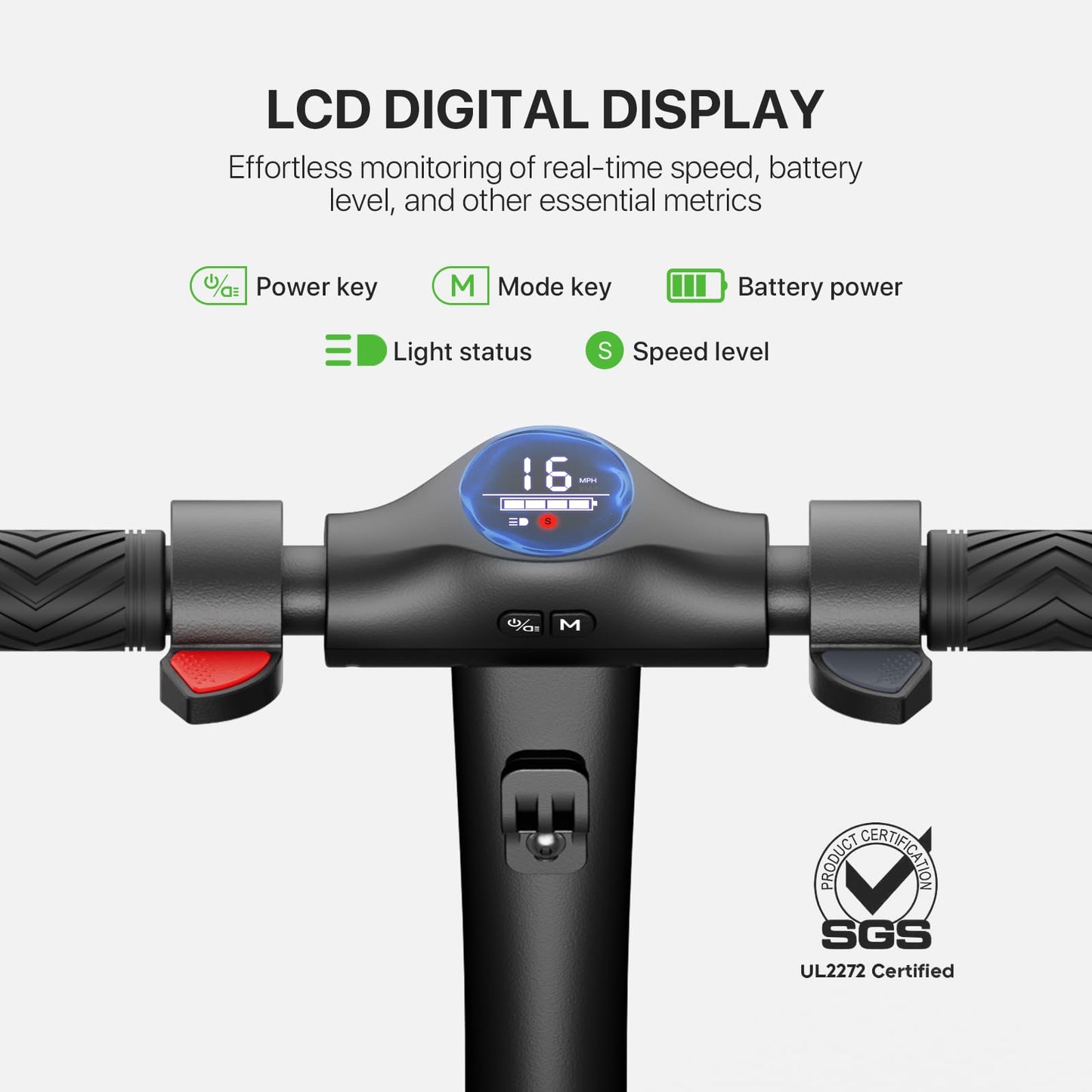 MEGAWHEELS Electric Scooter,Electric Scooter Adults 15.5MPH, 36V 7.8AH, 8in Honeycomb Tires, Foldable E Scooter for Commuting, Outdoor, Short Travel 26 lb Lightweight