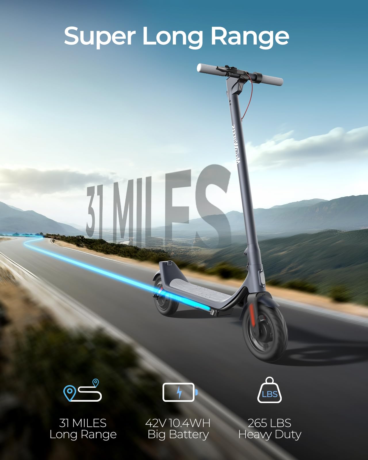 Electric Scooter,Electric Scooter for Adults 31 Miles Range,10in Pneumatic Tires,500W Motor,E Scooter with Smart APP Control for Commuting, Outdoor, Short Travel