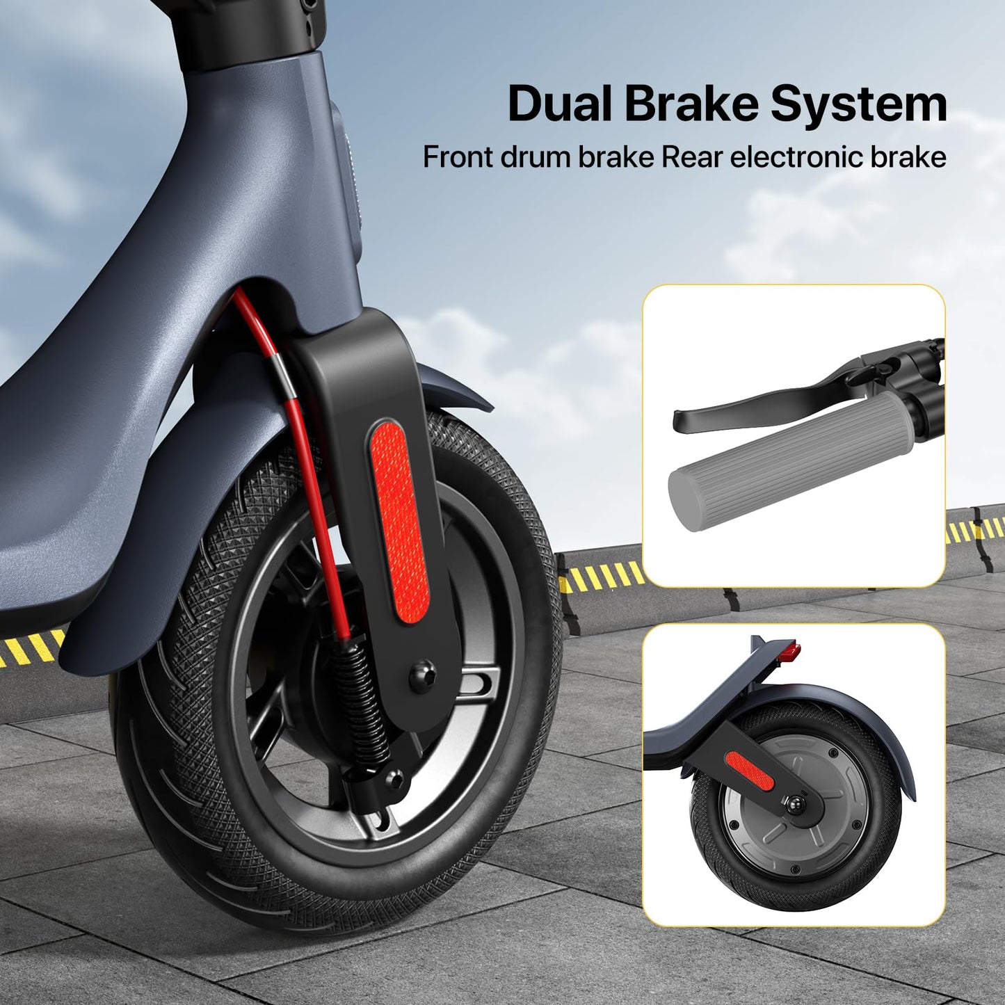 MEGAWHEELS Electric Scooter,Electric Scooter Adults,10in Pneumatic Tires,350W Motor,19 Miles Range,E Scooter with Smart APP Control for Commuting, Outdoor,Short Travel