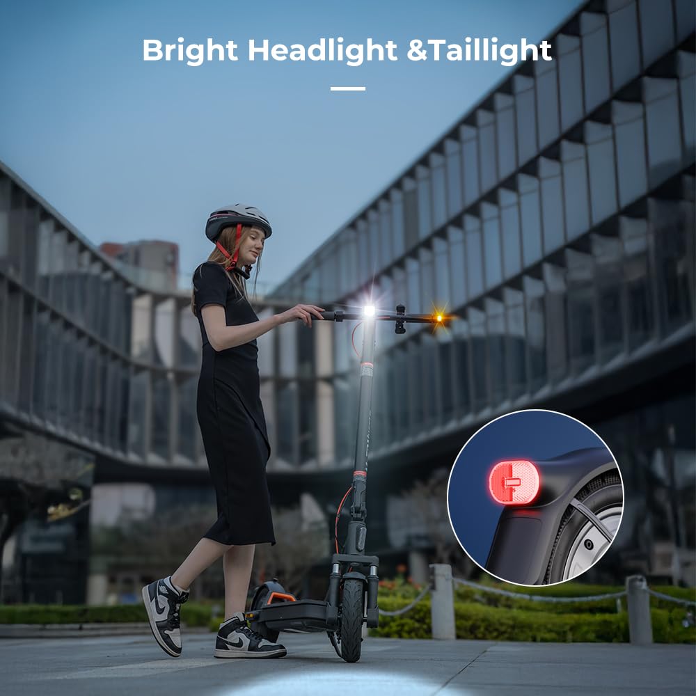 MEGAWHEELS electric scooter adults, 600W Motor, 10" Pneumatic Tires, 20Mph, 28 Miles Range, Foldable commuting E Scooter with Front Dual Suspension & braking systems